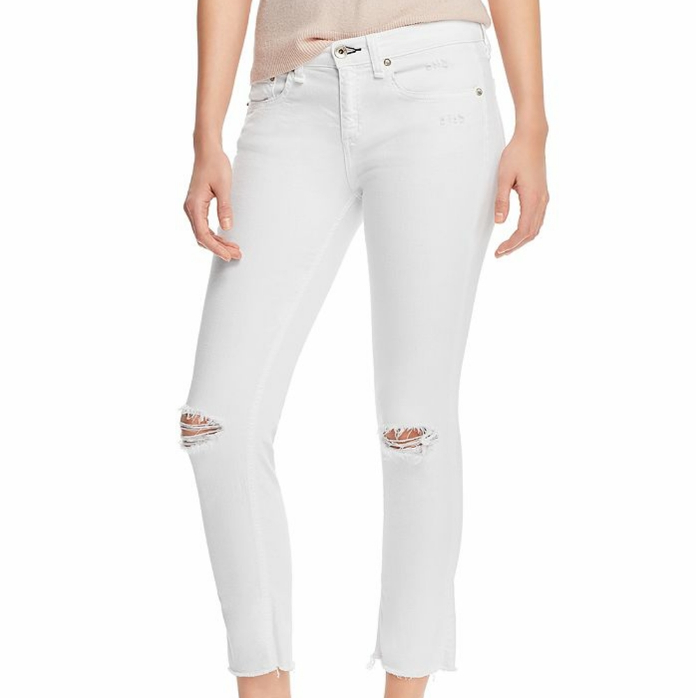 twelve by ontwelfth white distressed cropped Jean